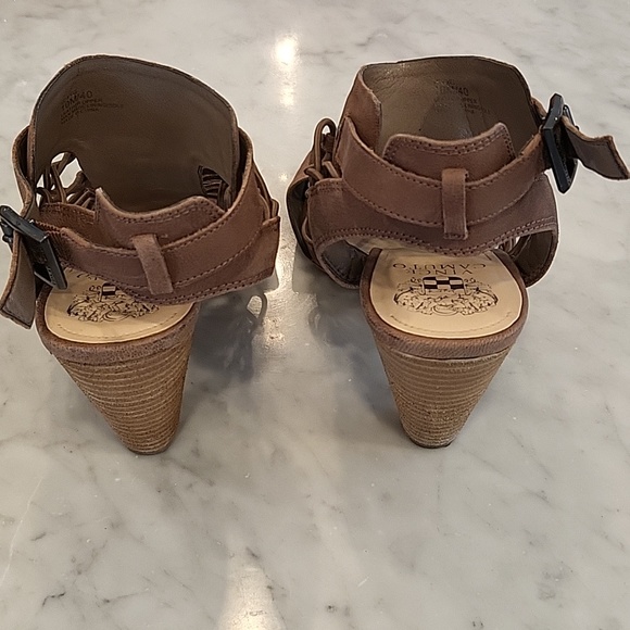 Vince Camuto Strappy Dark Nude Heels - Picture 5 of 5